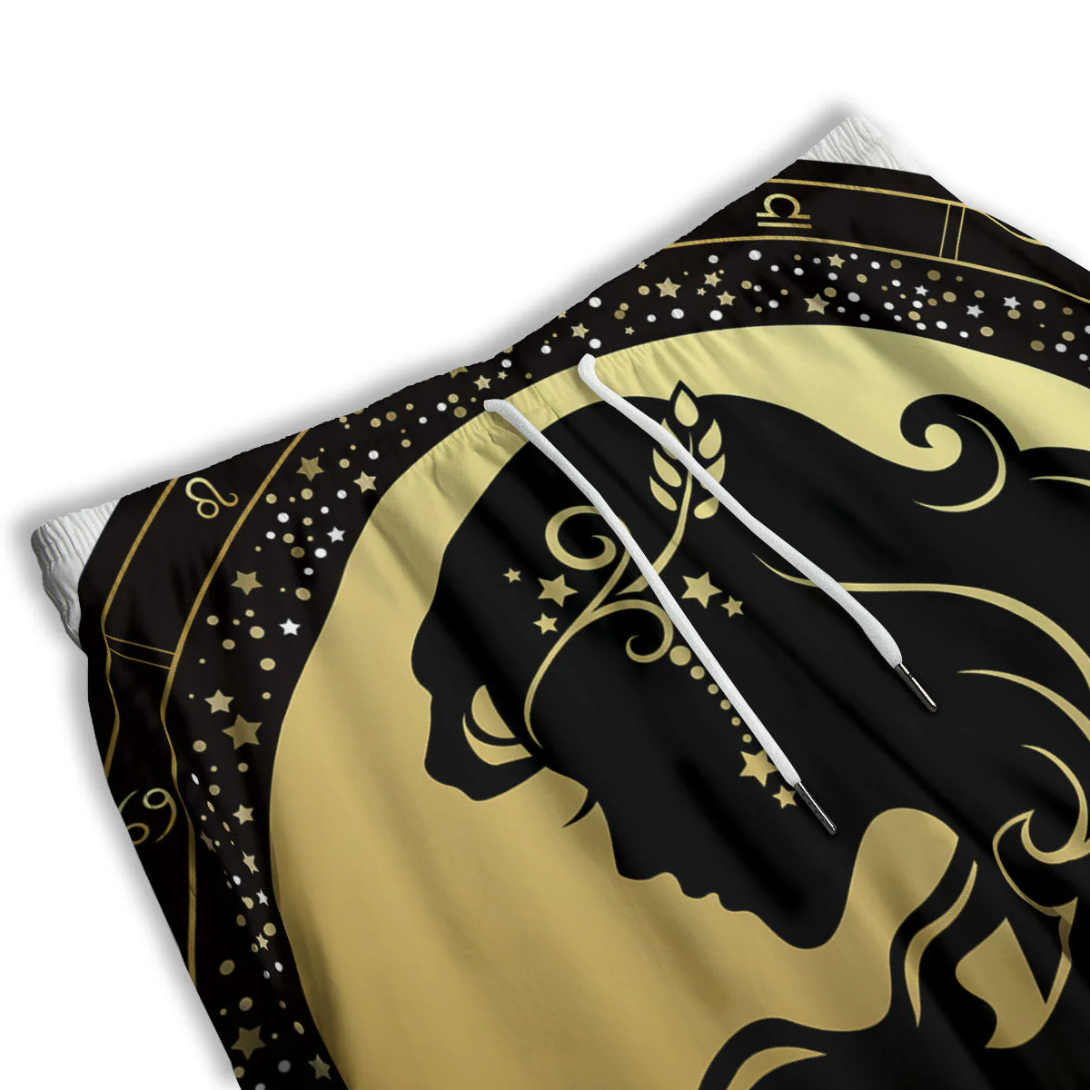 Virgo Sign Black And Gold Print Men's Athletic Shorts - Image 3