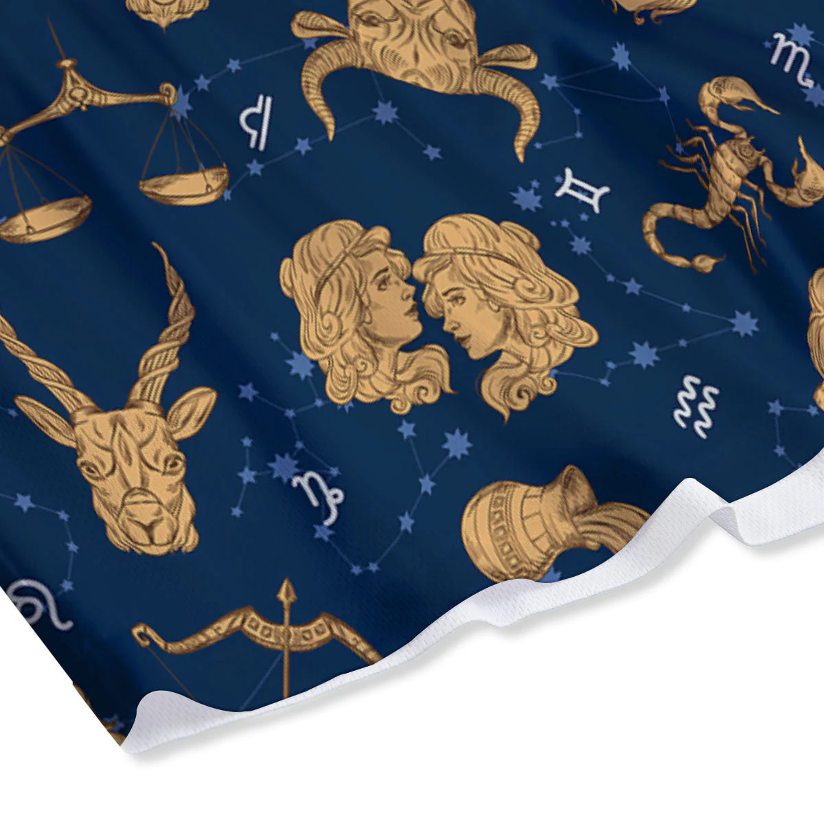 Virgo Zodiac Purple Print Pattern Mesh Shorts - Image 4