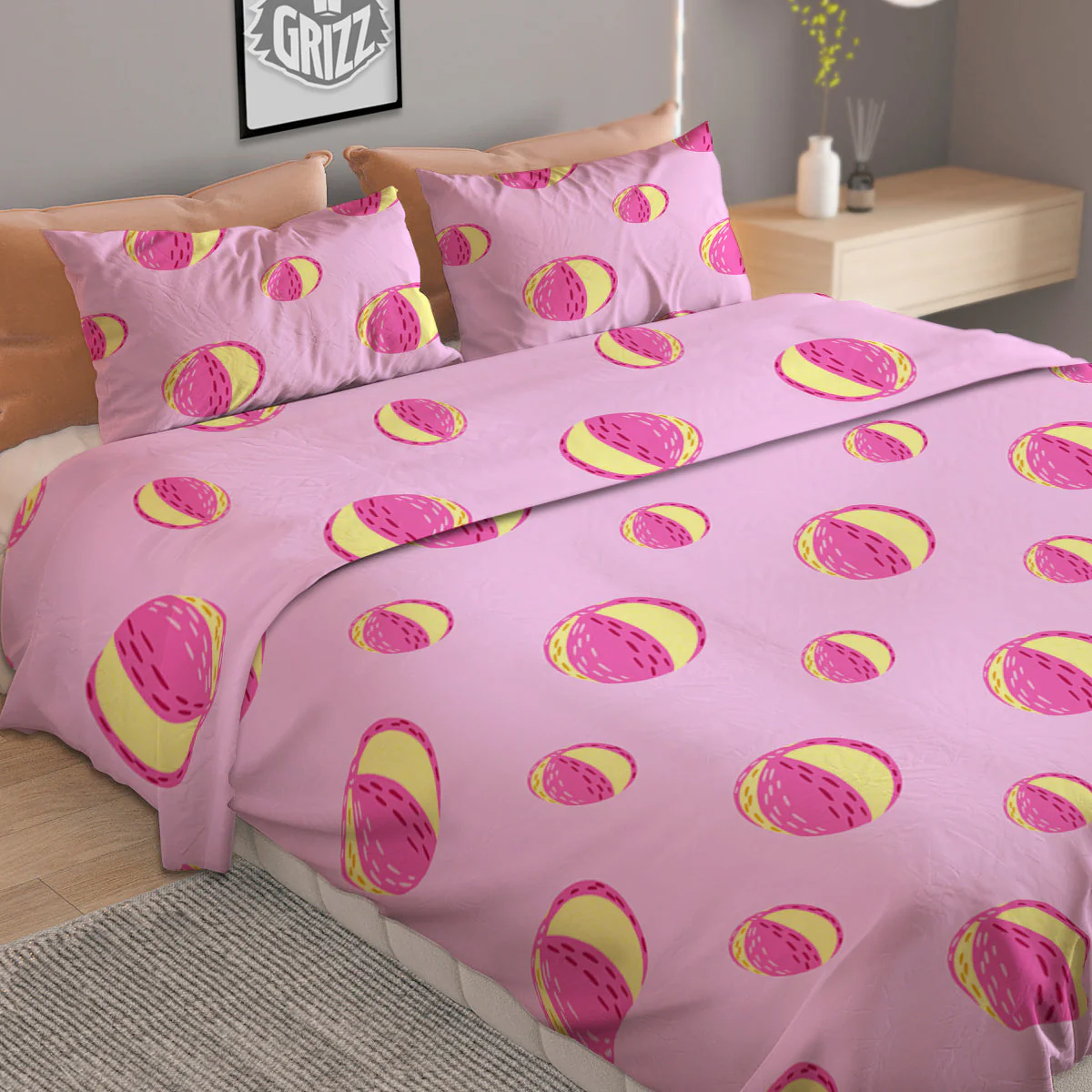 Volleyball Pastel Print Pattern Duvet Cover Bedding Set - Image 2