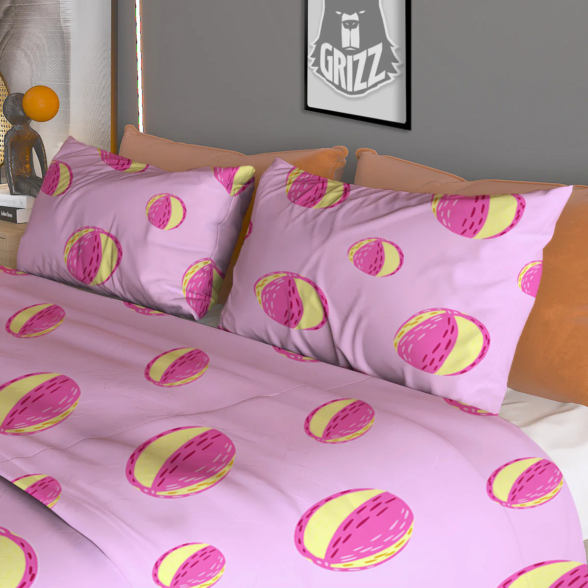 Volleyball Pastel Print Pattern Duvet Cover Bedding Set - Image 3