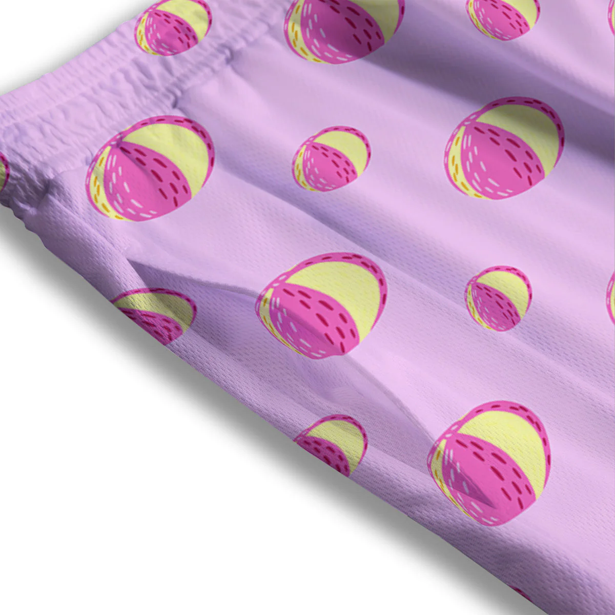 Volleyball Pastel Print Pattern Mesh Shorts - Image 3
