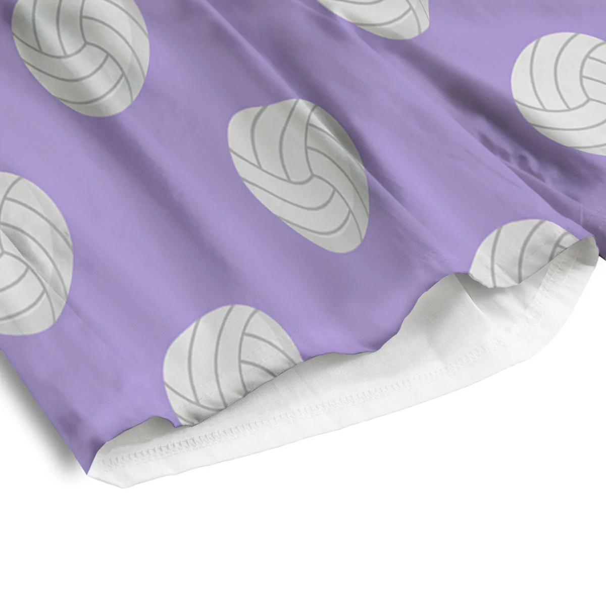 Volleyball White And Purple Print Pattern Men's Athletic Shorts - Image 4