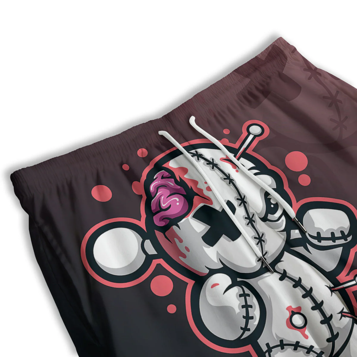 Voodoo Doll Cartoon Print Men's Athletic Shorts - Image 3