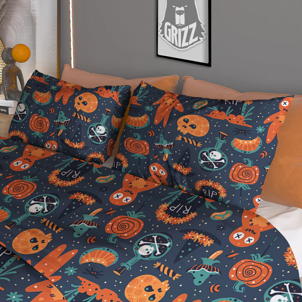 Voodoo Doll Halloween Print Pattern Duvet Cover Bedding Set - Image 3