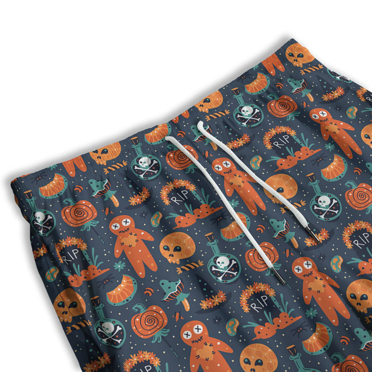 Voodoo Doll Halloween Print Pattern Men's Athletic Shorts - Image 3
