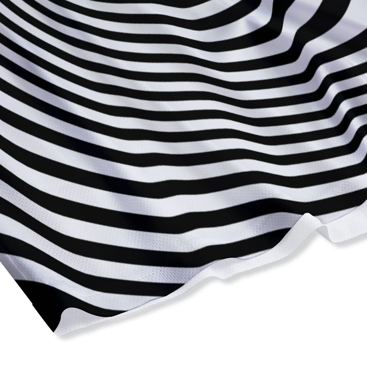 Vortex Swirl White And Black Print Mesh Shorts - Image 4
