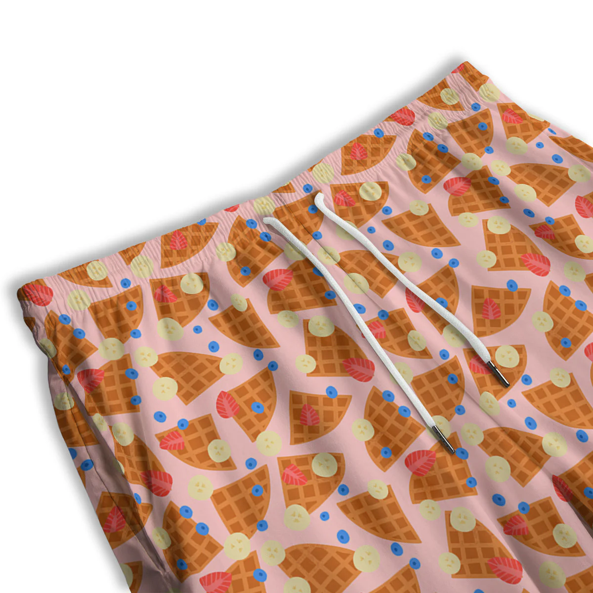 Waffle Print Cute Pattern Men's Athletic Shorts - Image 3