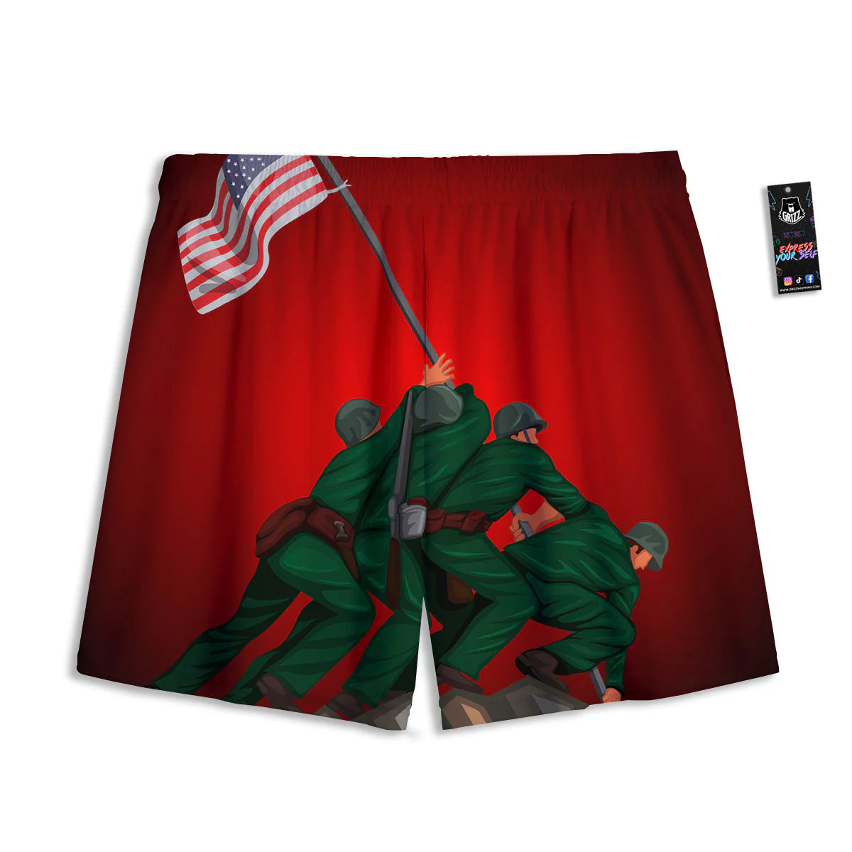 War Memorial American Print Mesh Shorts - Image 2