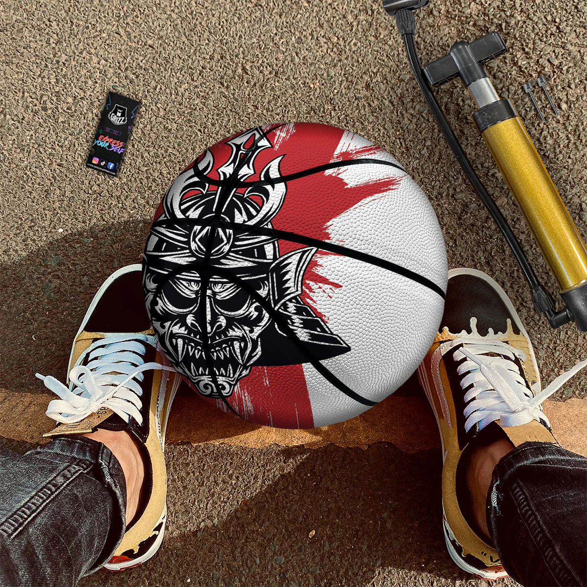 Warrior Japanese Samurai Print Basketball - Image 2