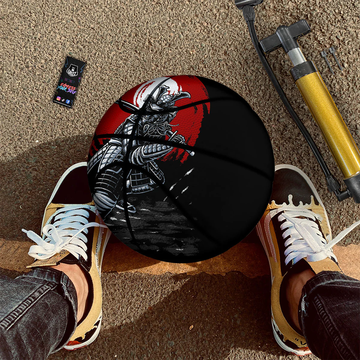 Warrior Samurai Dark Print Basketball - Image 2