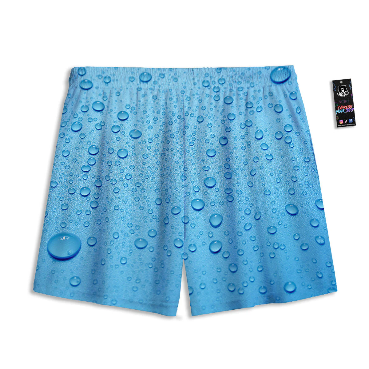 Water Drops Print Mesh Shorts - Image 2
