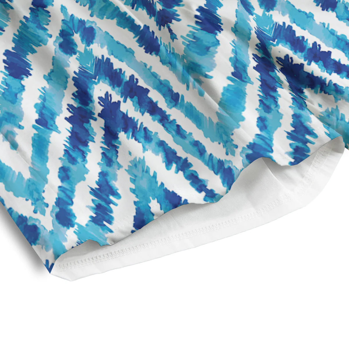 Watercolor Blue Zigzag Print Pattern Men's Athletic Shorts - Image 4