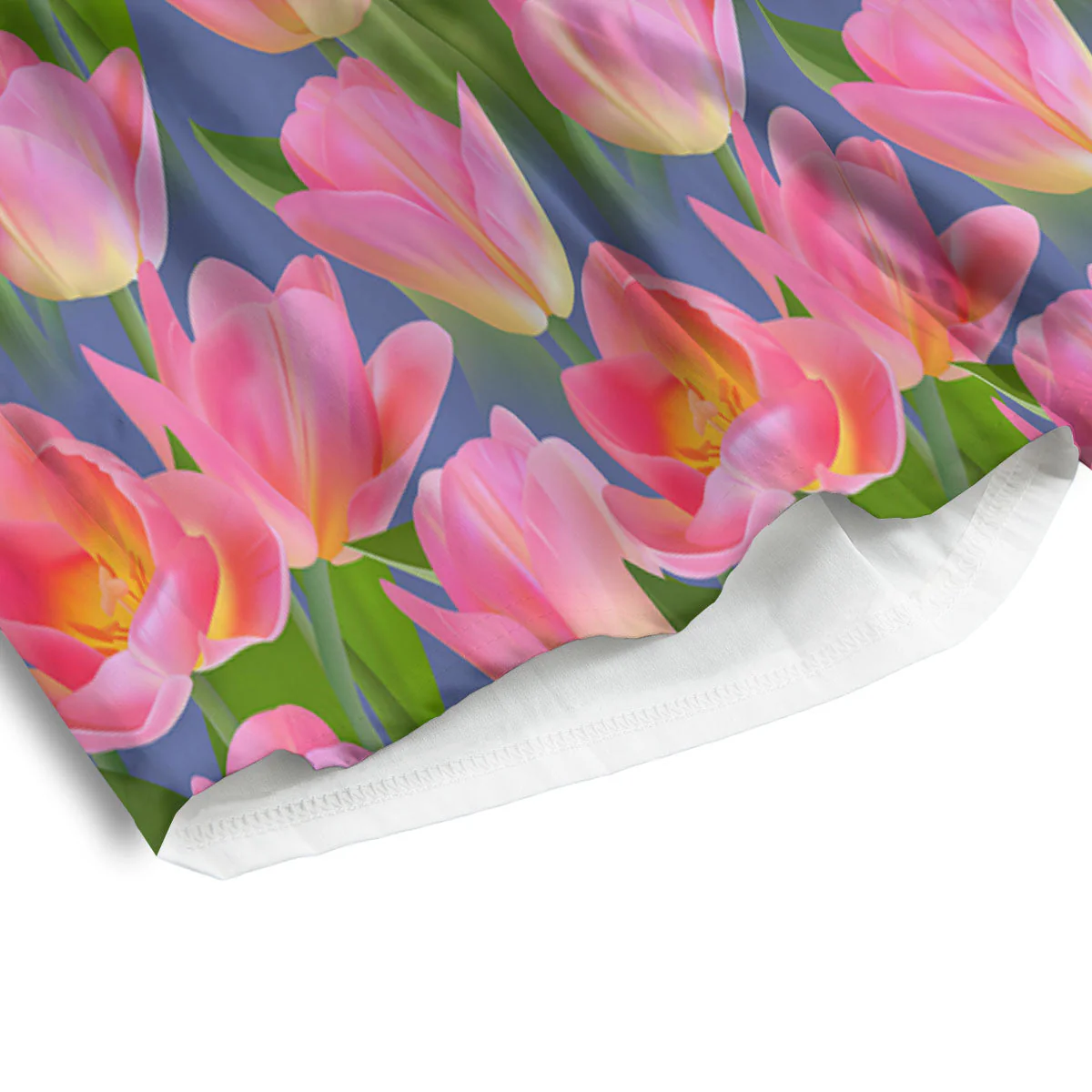 Watercolor Tulip Pink Print Pattern Men's Athletic Shorts - Image 4