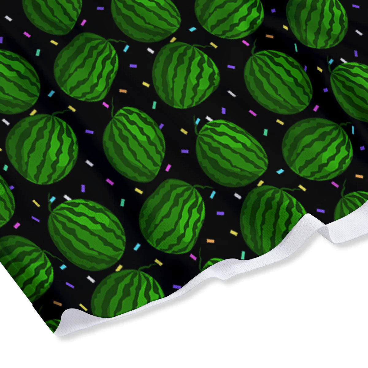 Watermelon Black Cute Print Pattern Mesh Shorts - Image 4