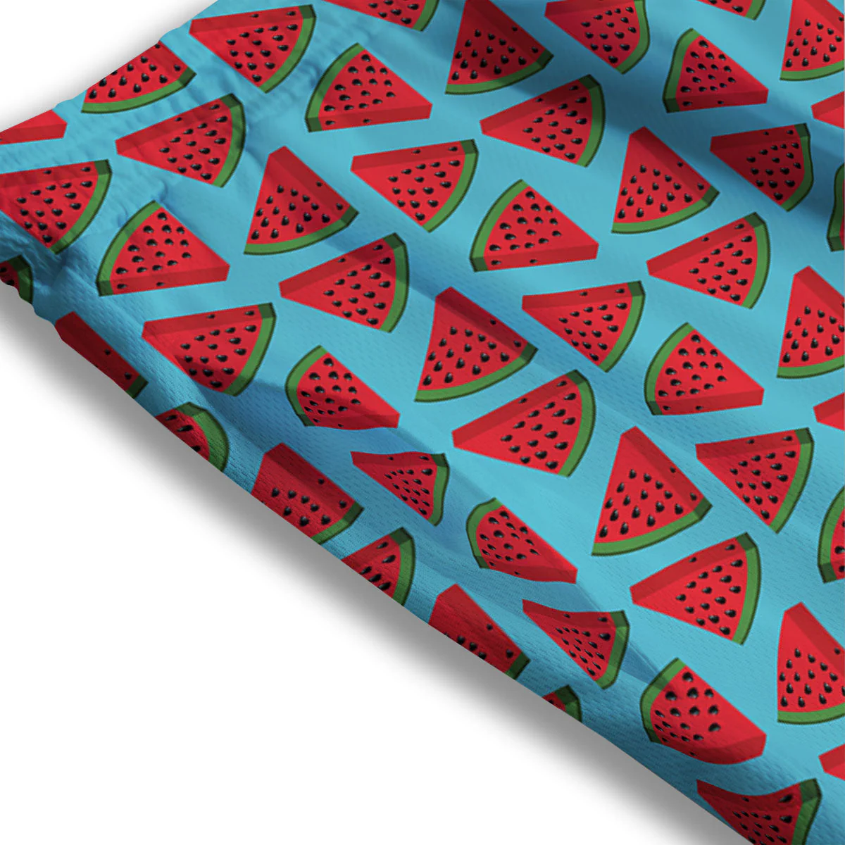 Watermelon Blue Cute Print Pattern Mesh Shorts - Image 3