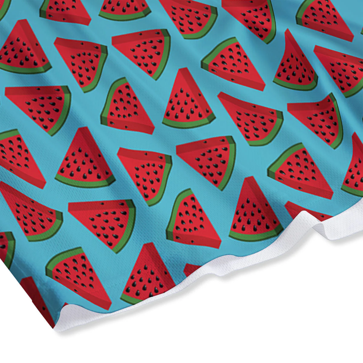 Watermelon Blue Cute Print Pattern Mesh Shorts - Image 4