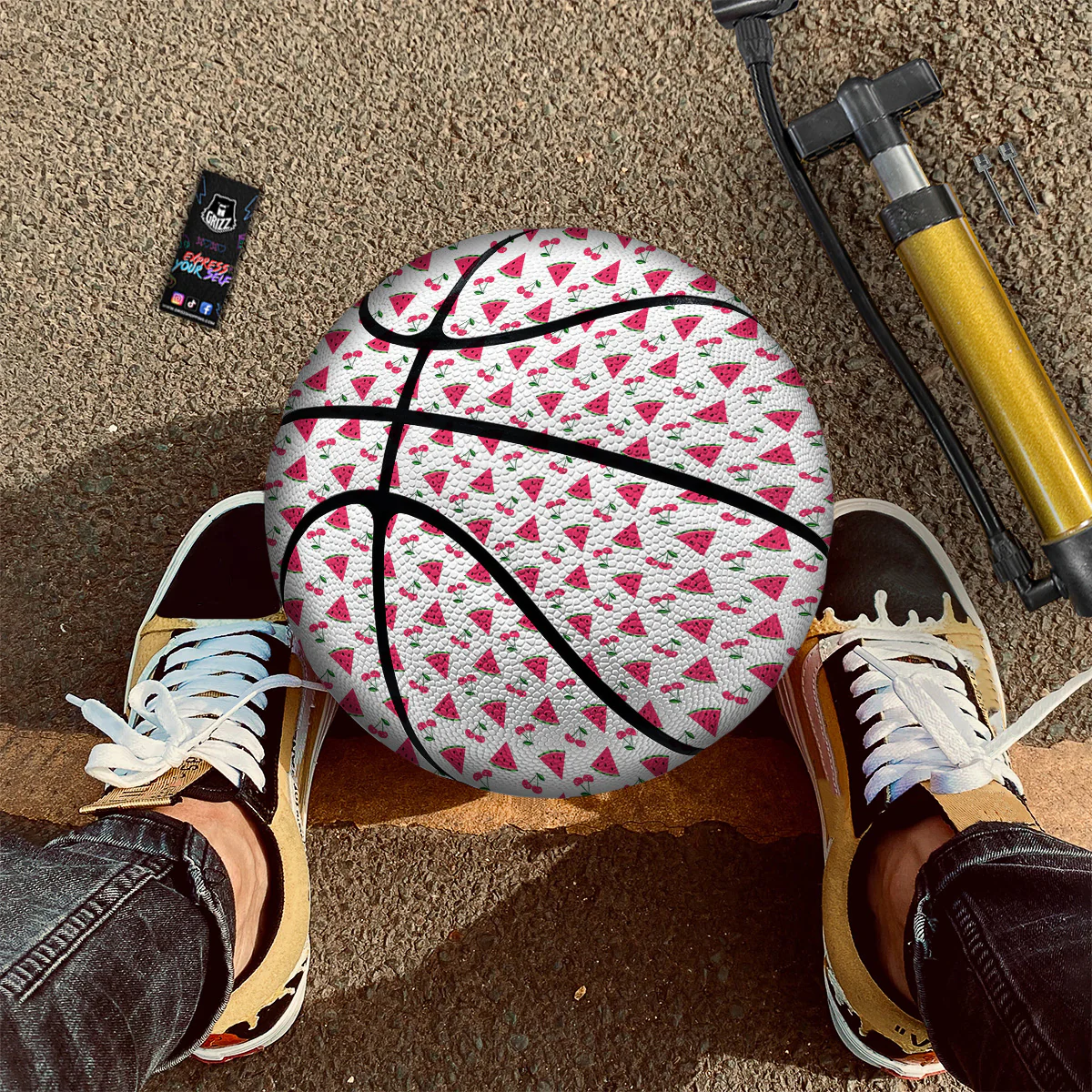 Watermelon Cute Berry Print Pattern Basketball - Image 2