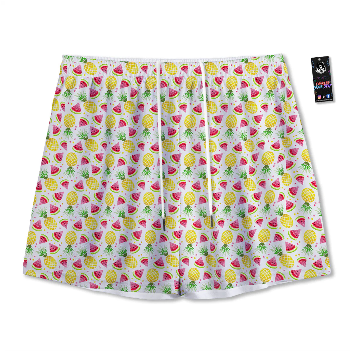 Watermelon Cute Pineapple Print Pattern Mesh Shorts