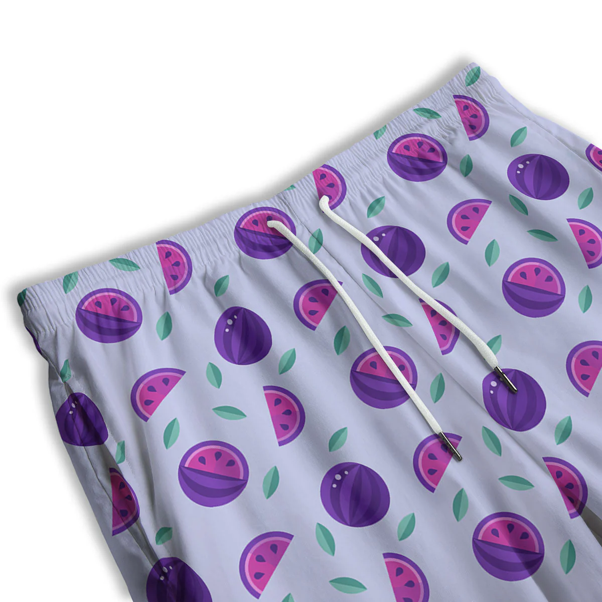 Watermelon Fancy Purple Print Pattern Men's Athletic Shorts - Image 3