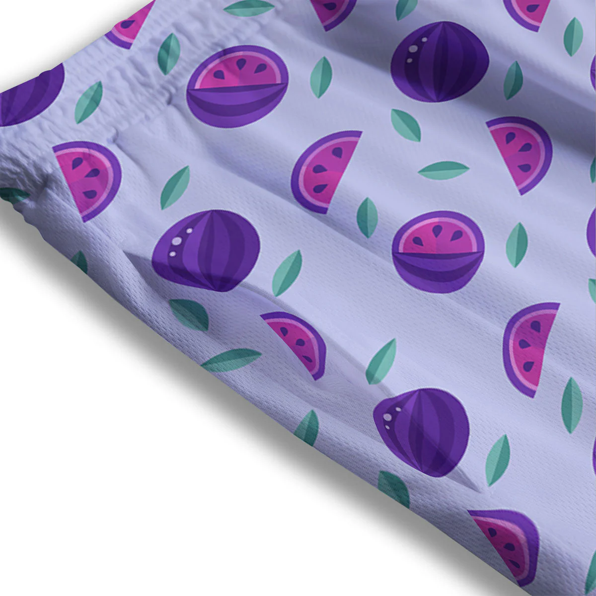 Watermelon Fancy Purple Print Pattern Mesh Shorts - Image 3