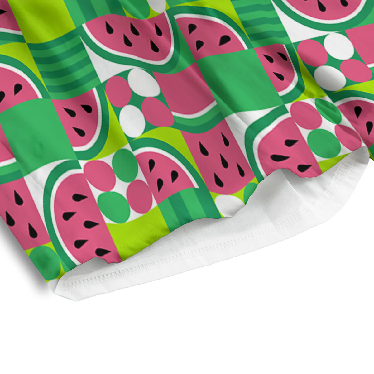Watermelon Fruit Slice Geometric Print Men's Athletic Shorts - Image 4