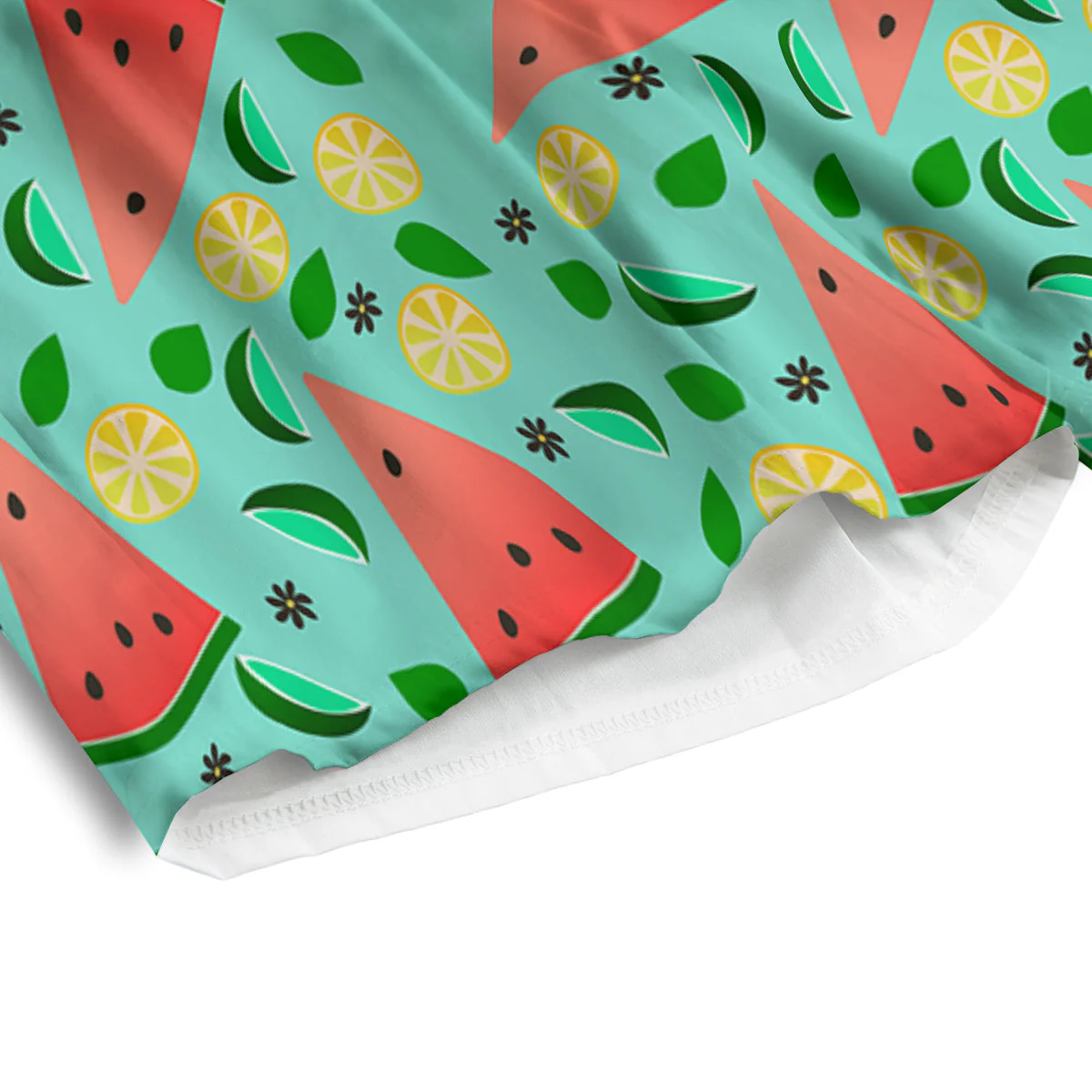 Watermelon Lime Green Print Pattern Men's Athletic Shorts - Image 4
