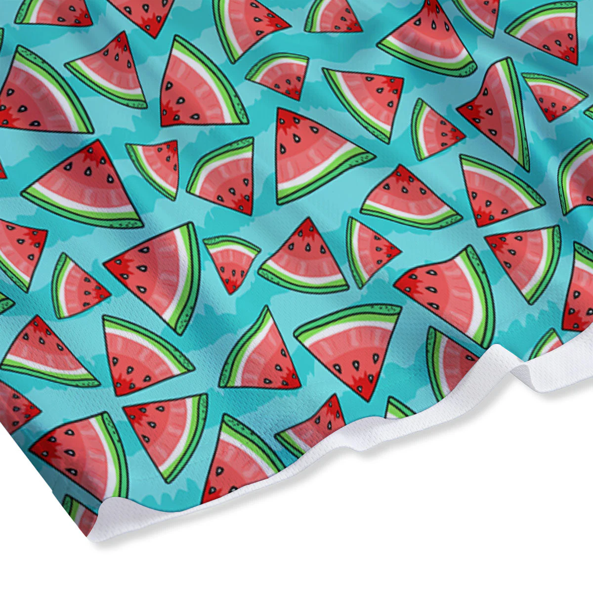 Watermelon Pieces Blue Print Pattern Mesh Shorts - Image 4