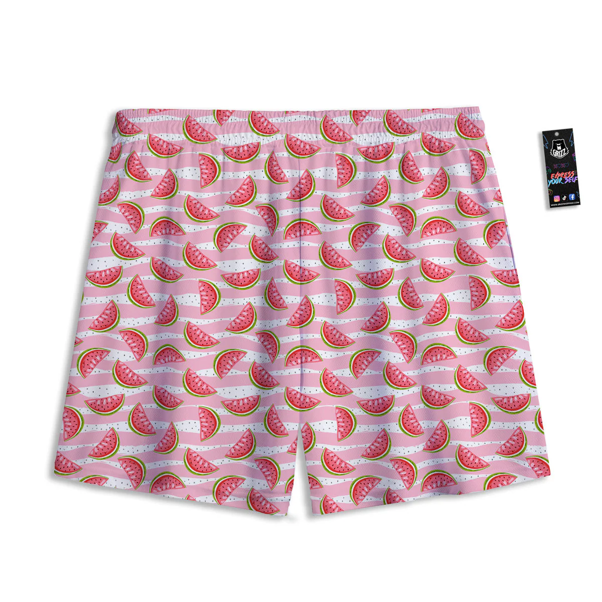 Watermelon Pieces Cute Print Pattern Mesh Shorts - Image 2