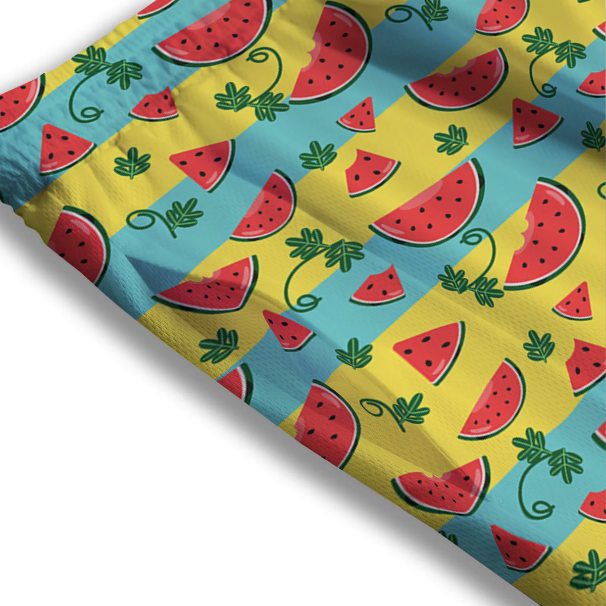 Watermelon Pieces Yellow Print Pattern Mesh Shorts - Image 3