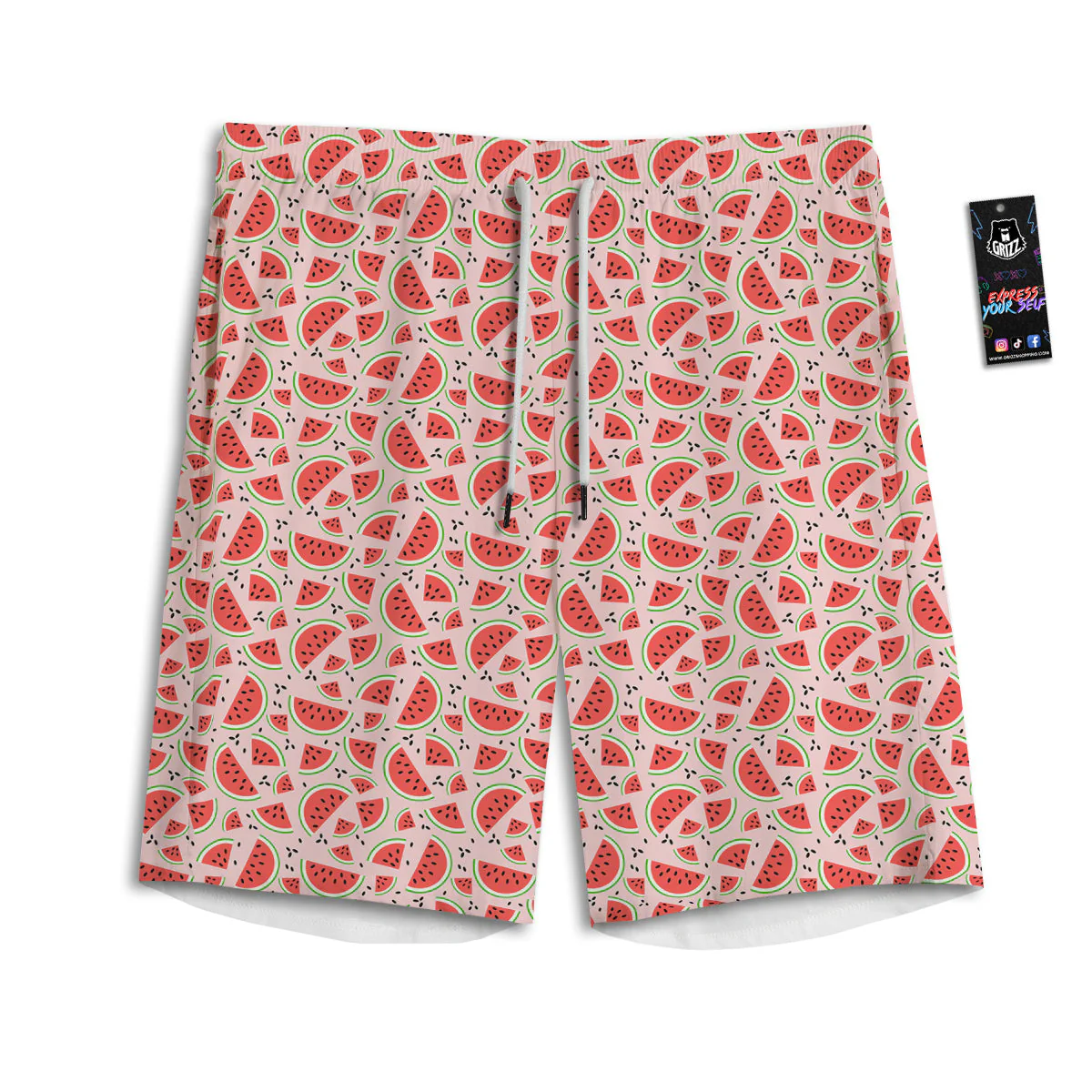 Watermelon Slices Cute Print Pattern Men's Athletic Shorts