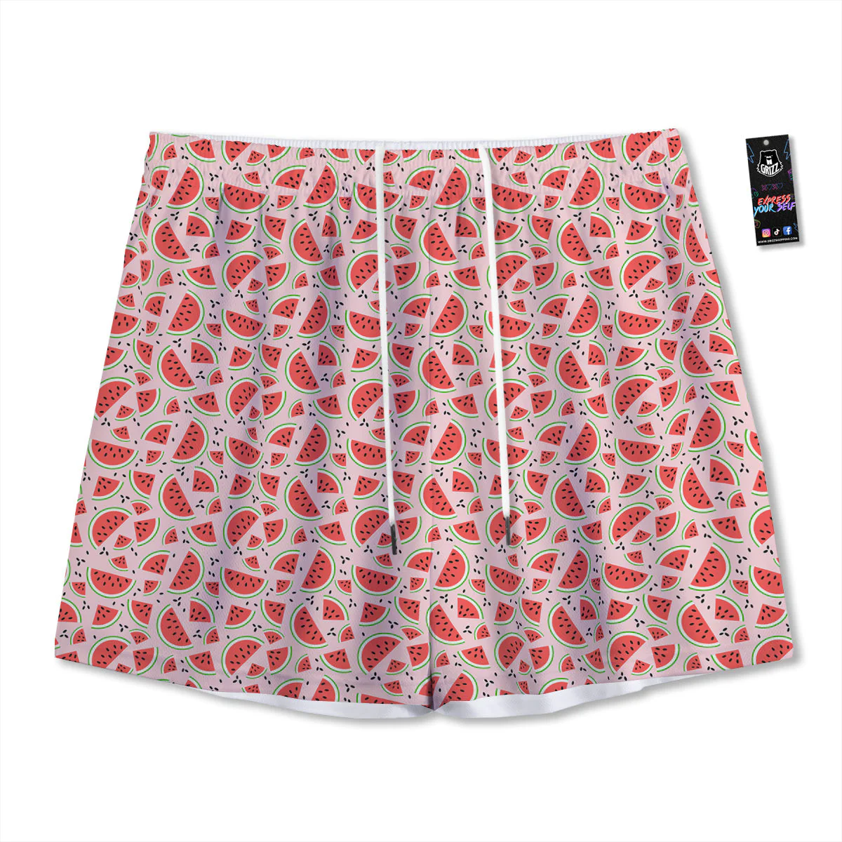 Watermelon Slices Cute Print Pattern Mesh Shorts