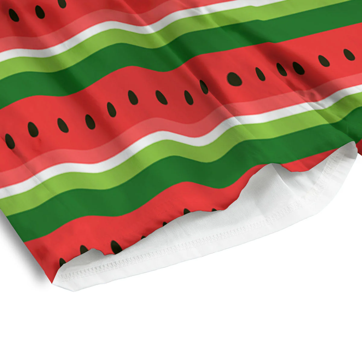 Watermelon Stripes Green Print Pattern Men's Athletic Shorts - Image 4