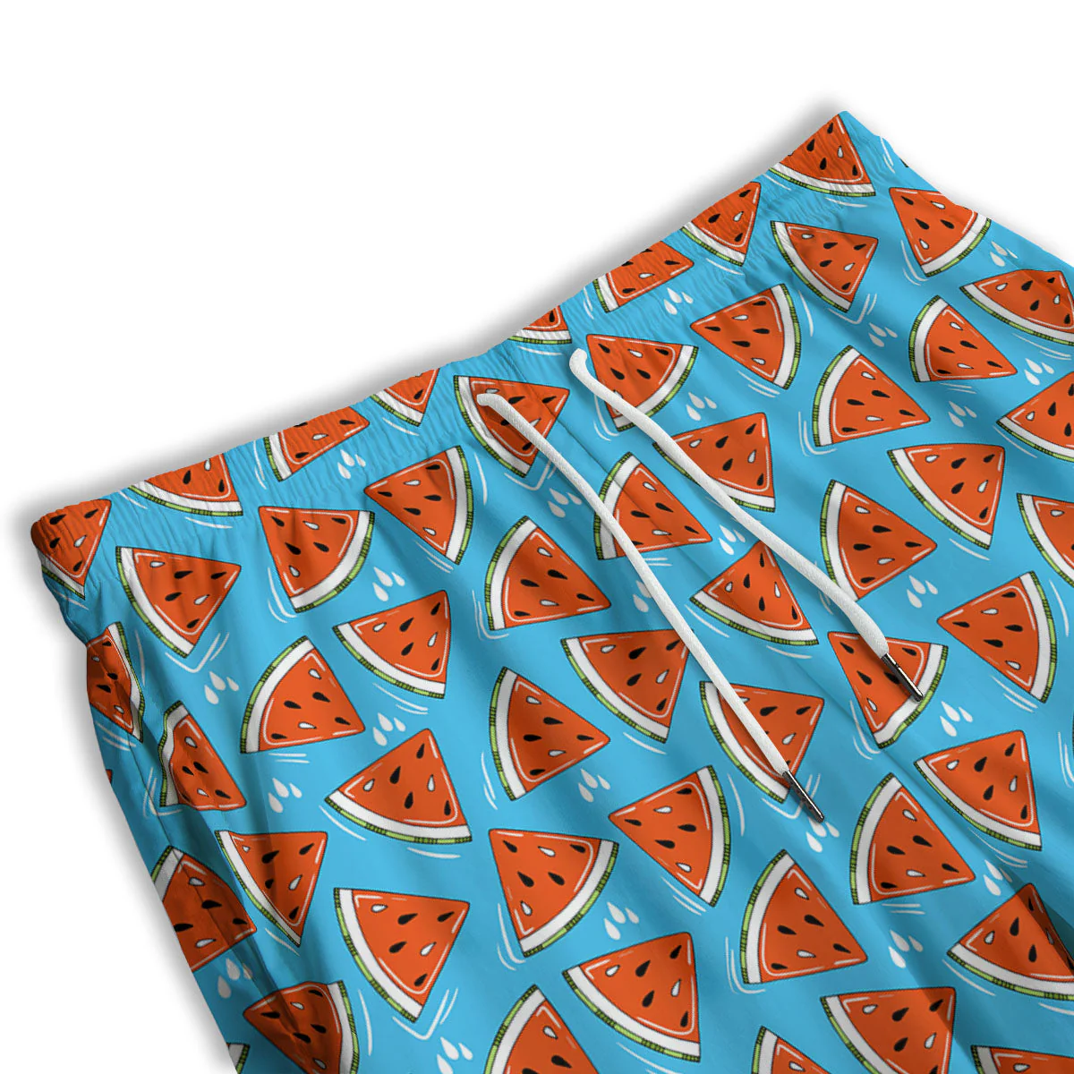 Watermelon Summer Blue Print Pattern Men's Athletic Shorts - Image 3