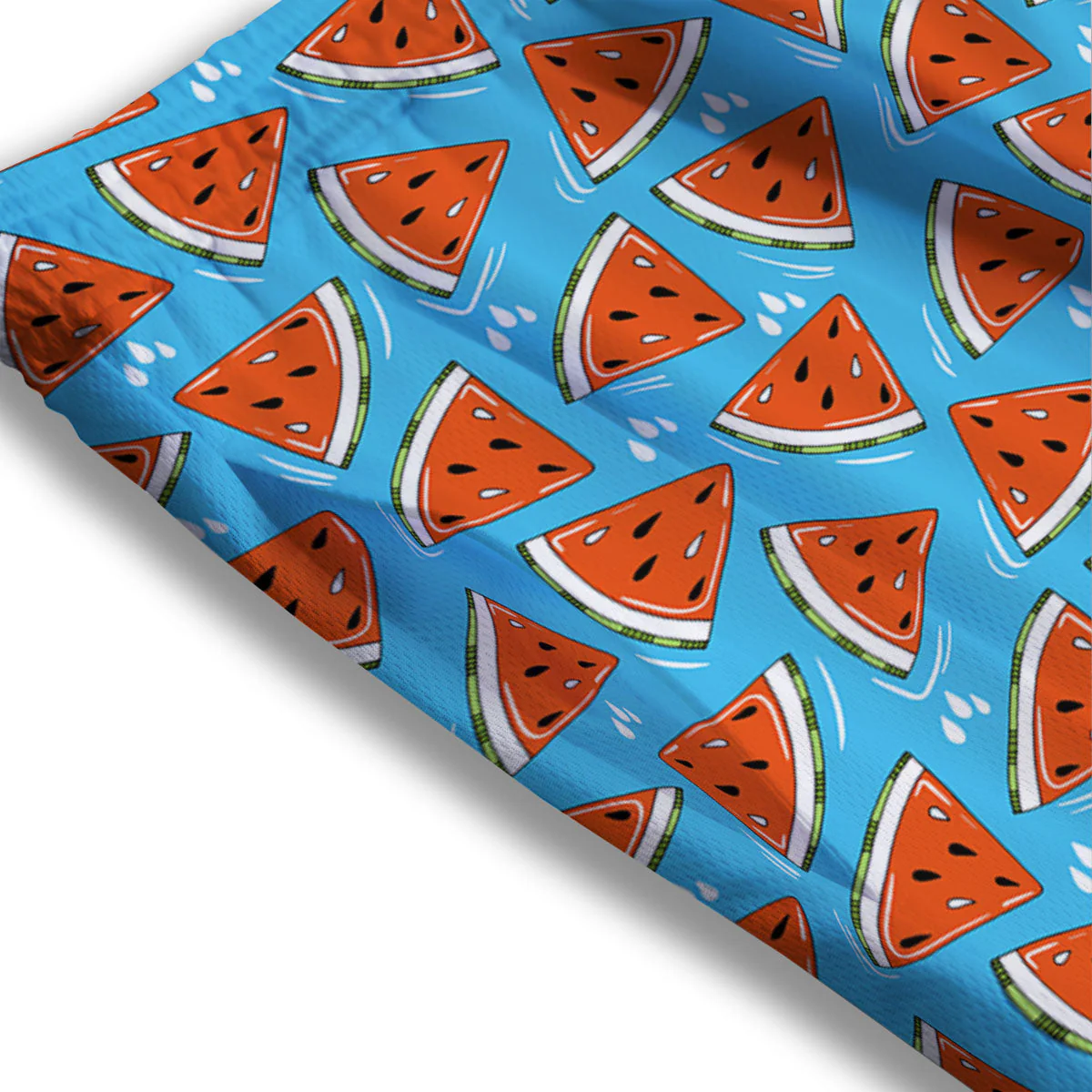 Watermelon Summer Blue Print Pattern Mesh Shorts - Image 3