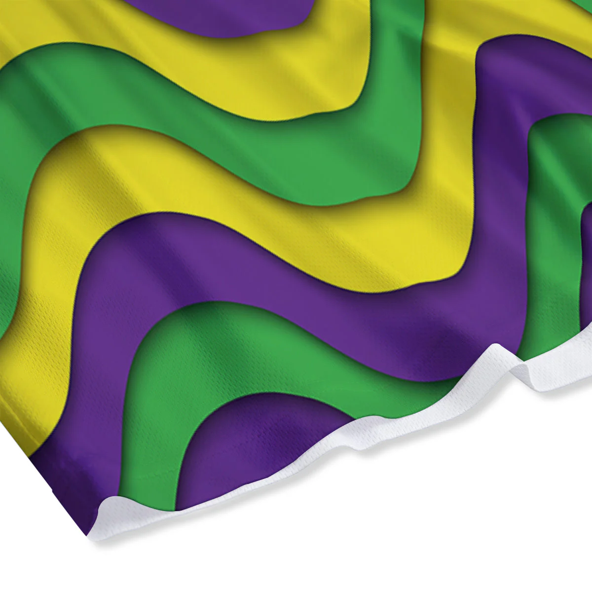 Wave Mardi Gras Print Pattern Mesh Shorts - Image 4