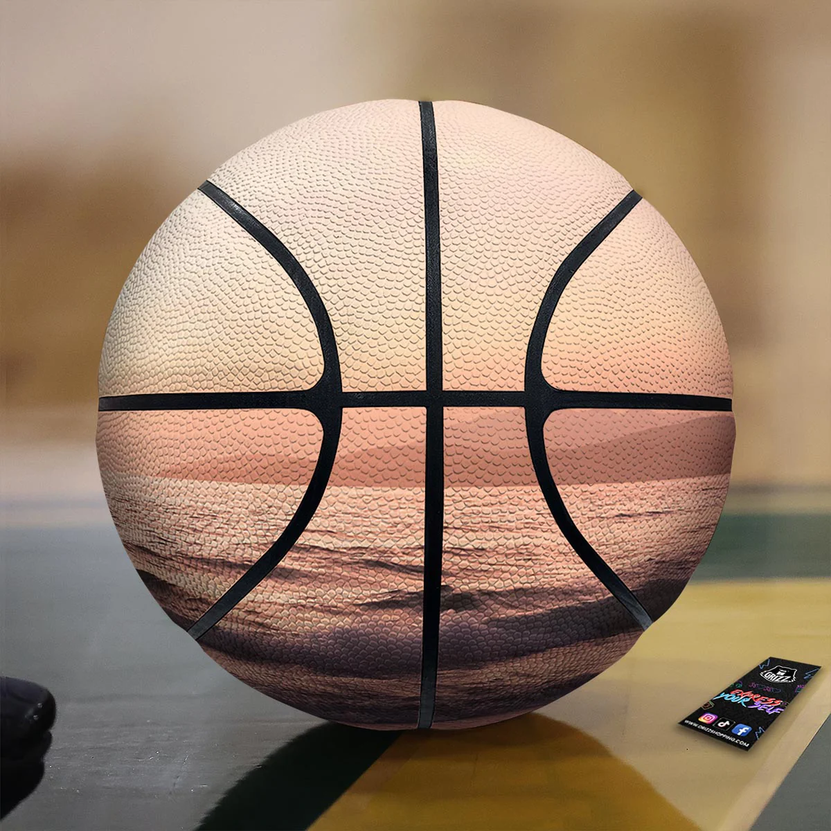 Wave Sunrise Print Basketball