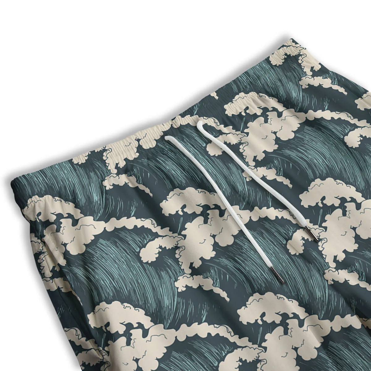 Wave Water Print Pattern Men's Athletic Shorts - Image 3