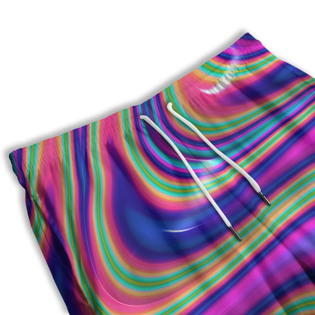 Waves Holographic Print Men's Athletic Shorts - Image 3