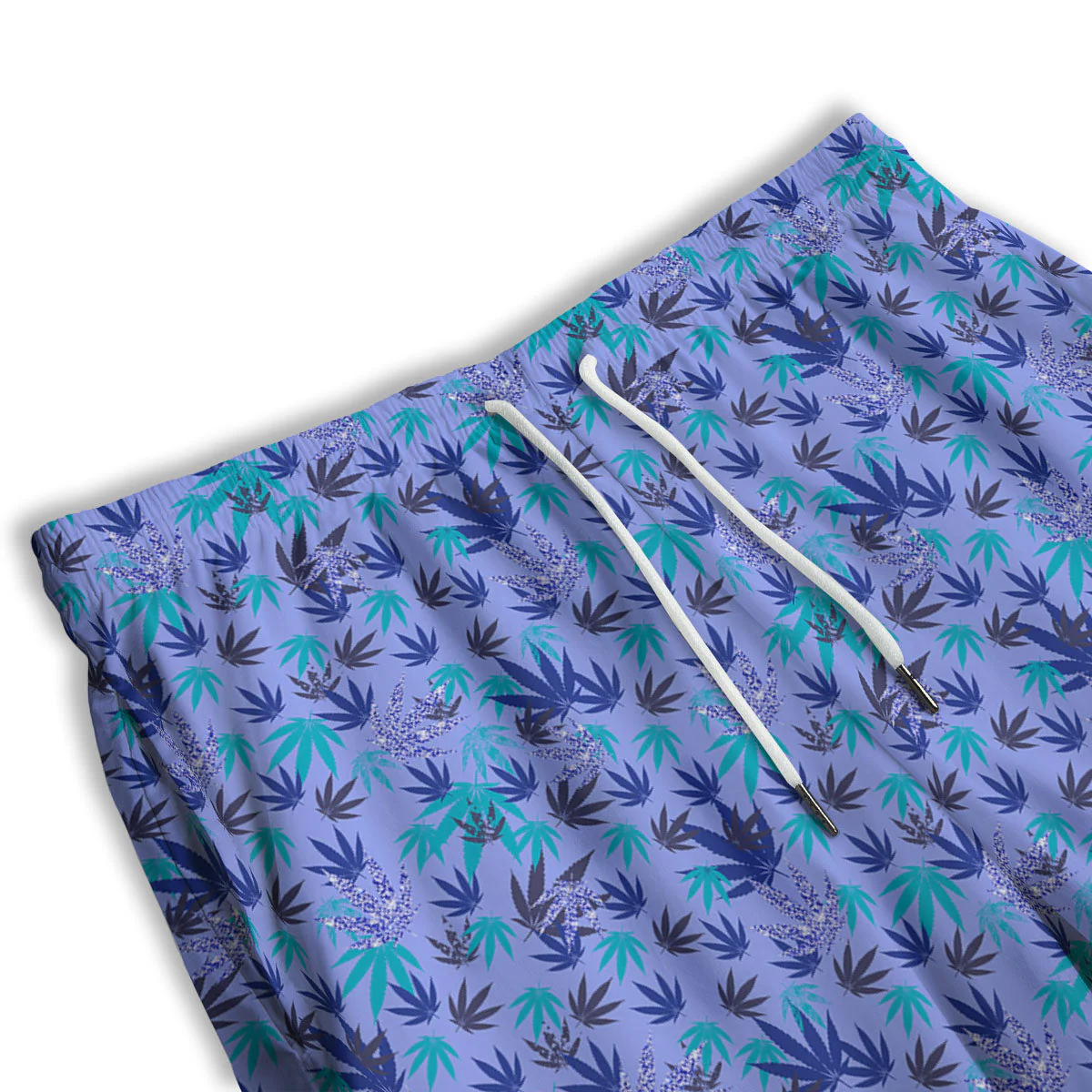 Weed Leaf Purple Print Pattern Men's Athletic Shorts - Image 3
