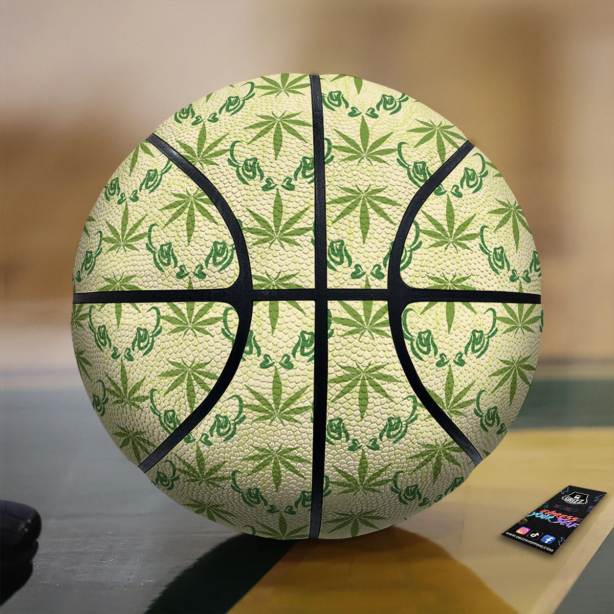 Weed Zigzag Print Pattern Basketball