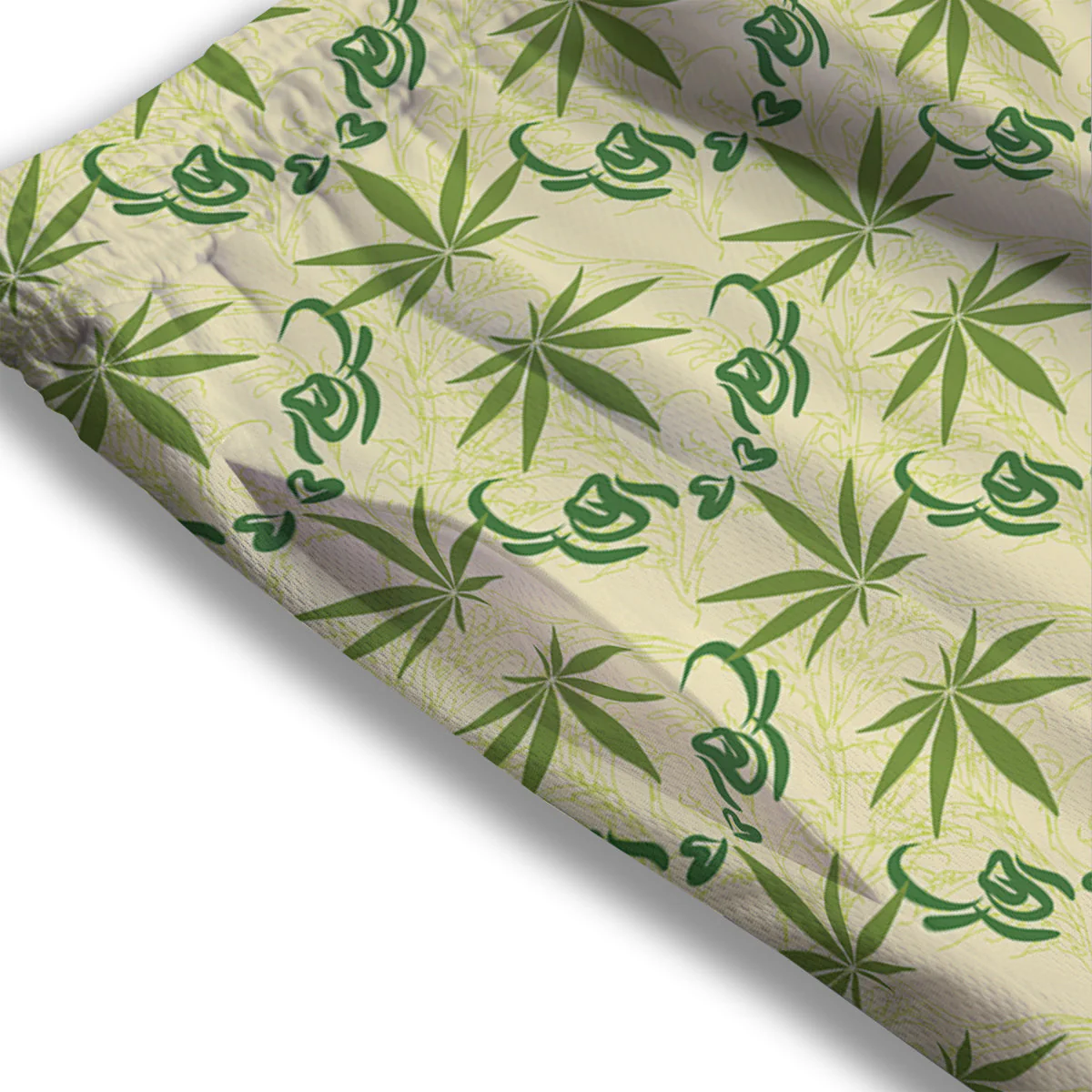 Weed Zigzag Print Pattern Mesh Shorts - Image 3