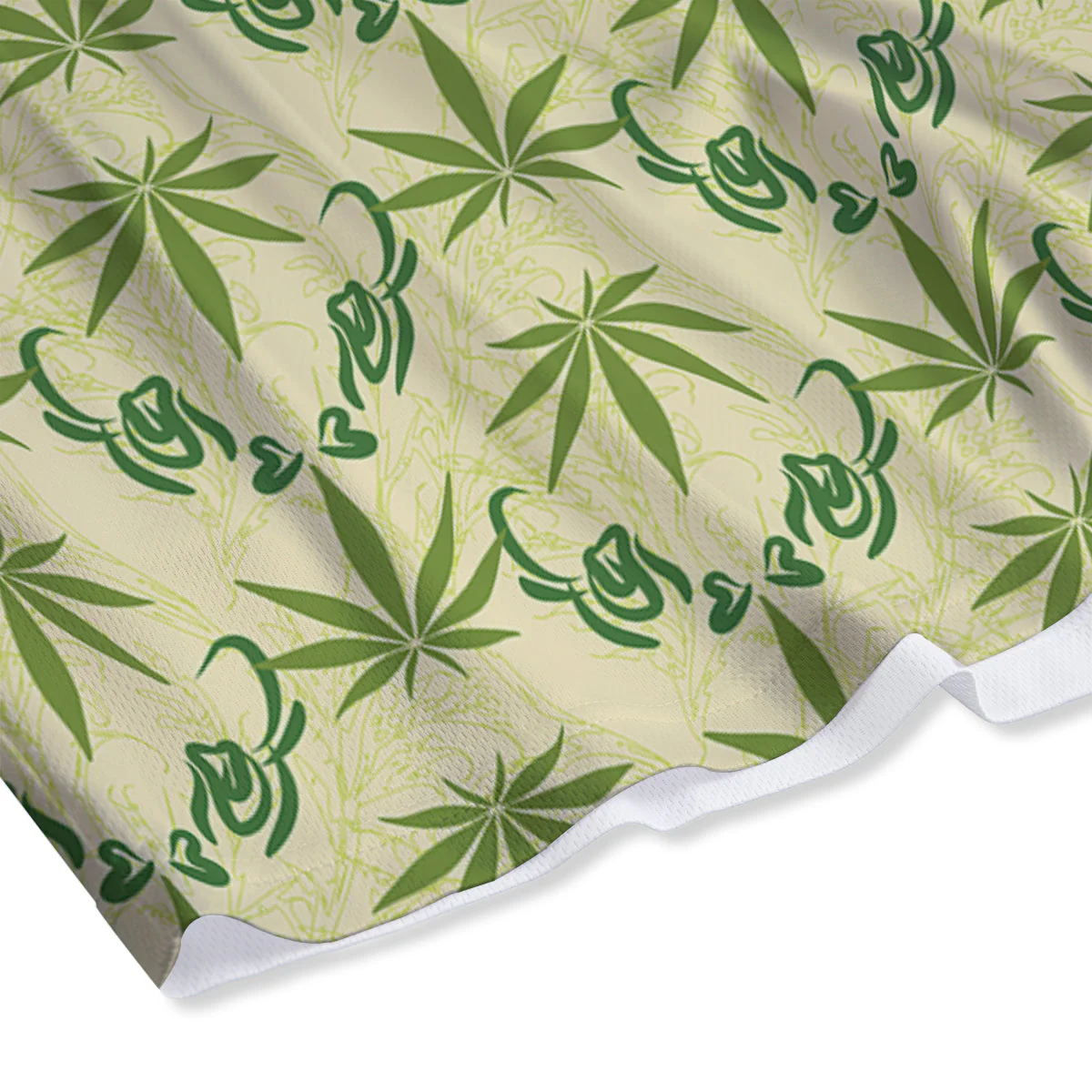Weed Zigzag Print Pattern Mesh Shorts - Image 4