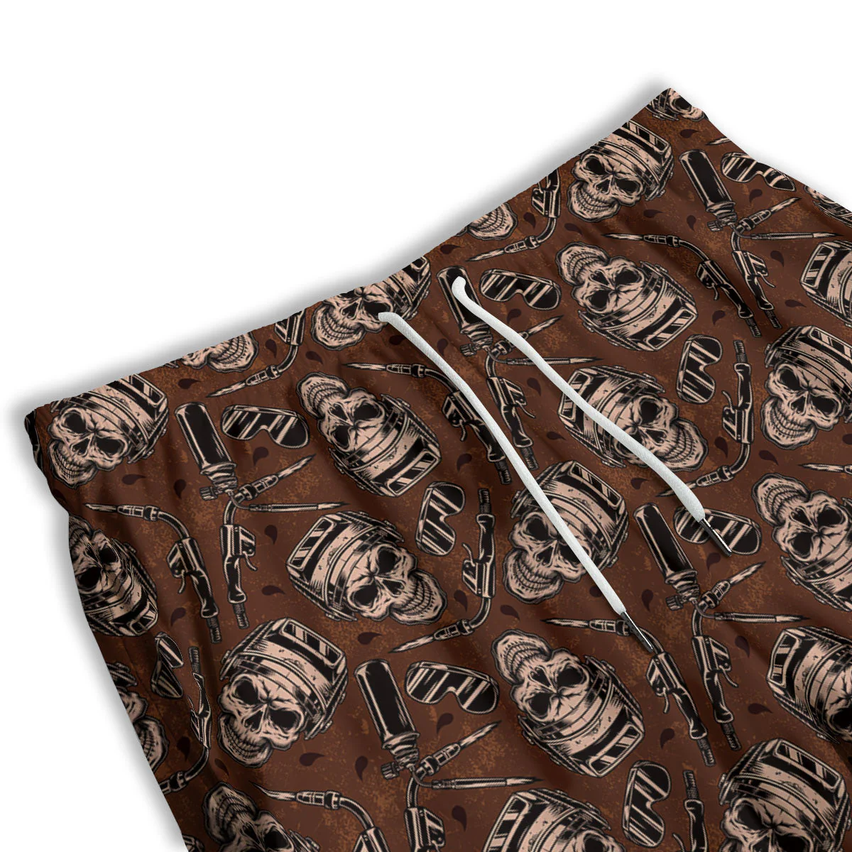 Welder Skull Print Pattern Men's Athletic Shorts - Image 3