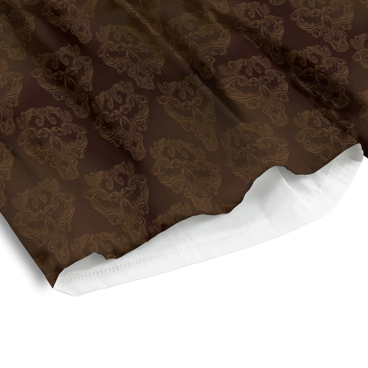 Western Damask Dark Brown Print Men's Athletic Shorts - Image 4
