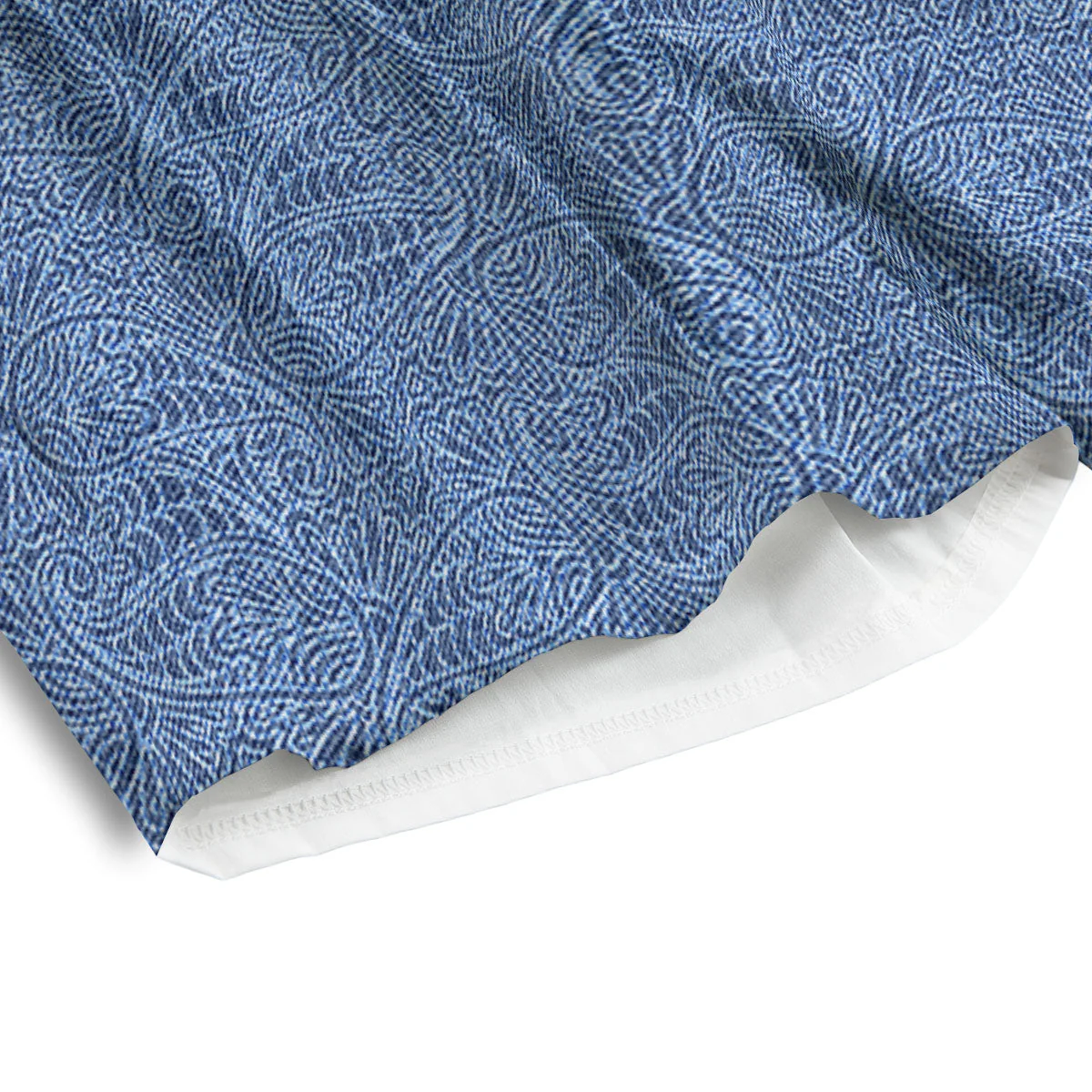 Western Paisley Blue Denim Print Men's Athletic Shorts - Image 4