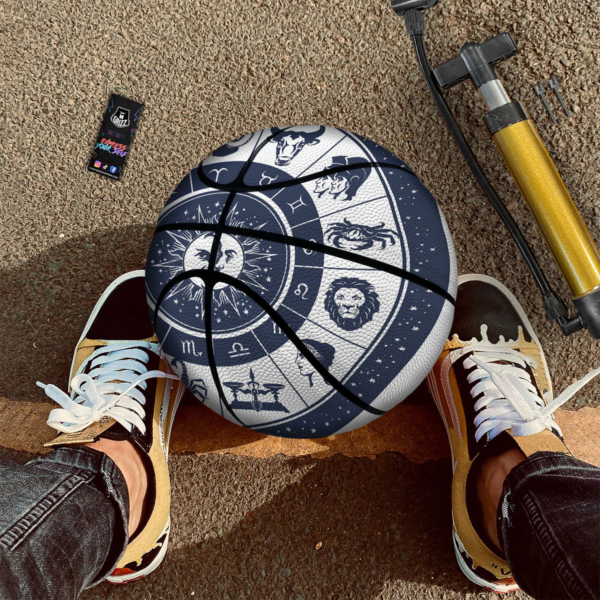 Wheel Zodiac Signs Print Basketball - Image 2