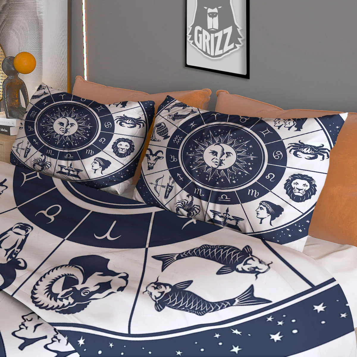 Wheel Zodiac Signs Print Duvet Cover Bedding Set - Image 3