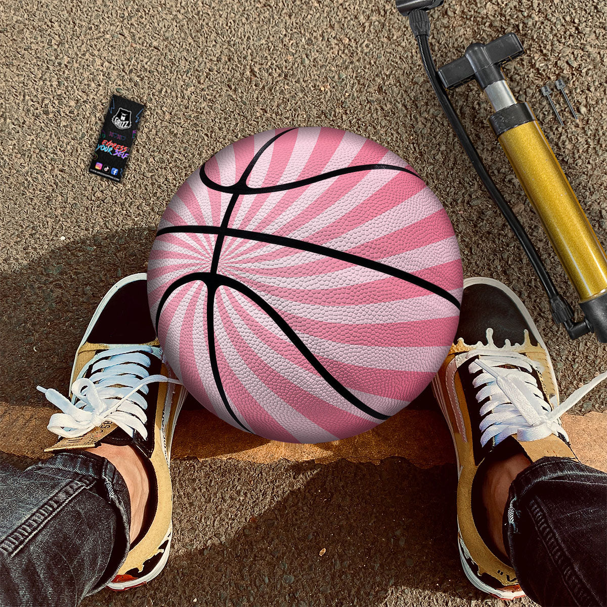 Whirlpool Spiral Pink Print Basketball - Image 2