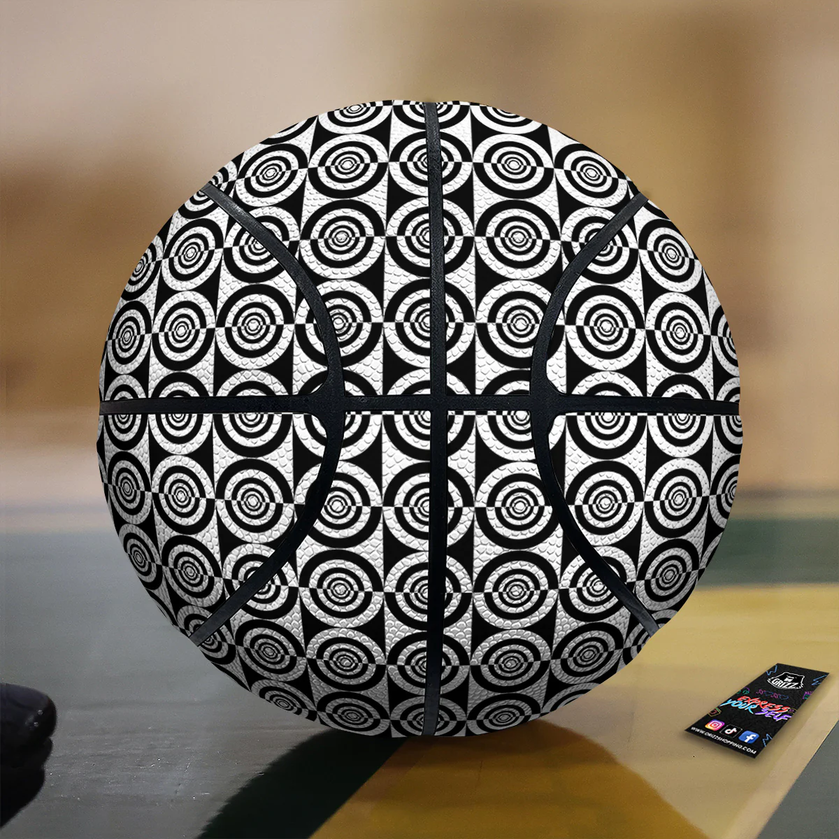 White And Black Target Board Print Pattern Basketball