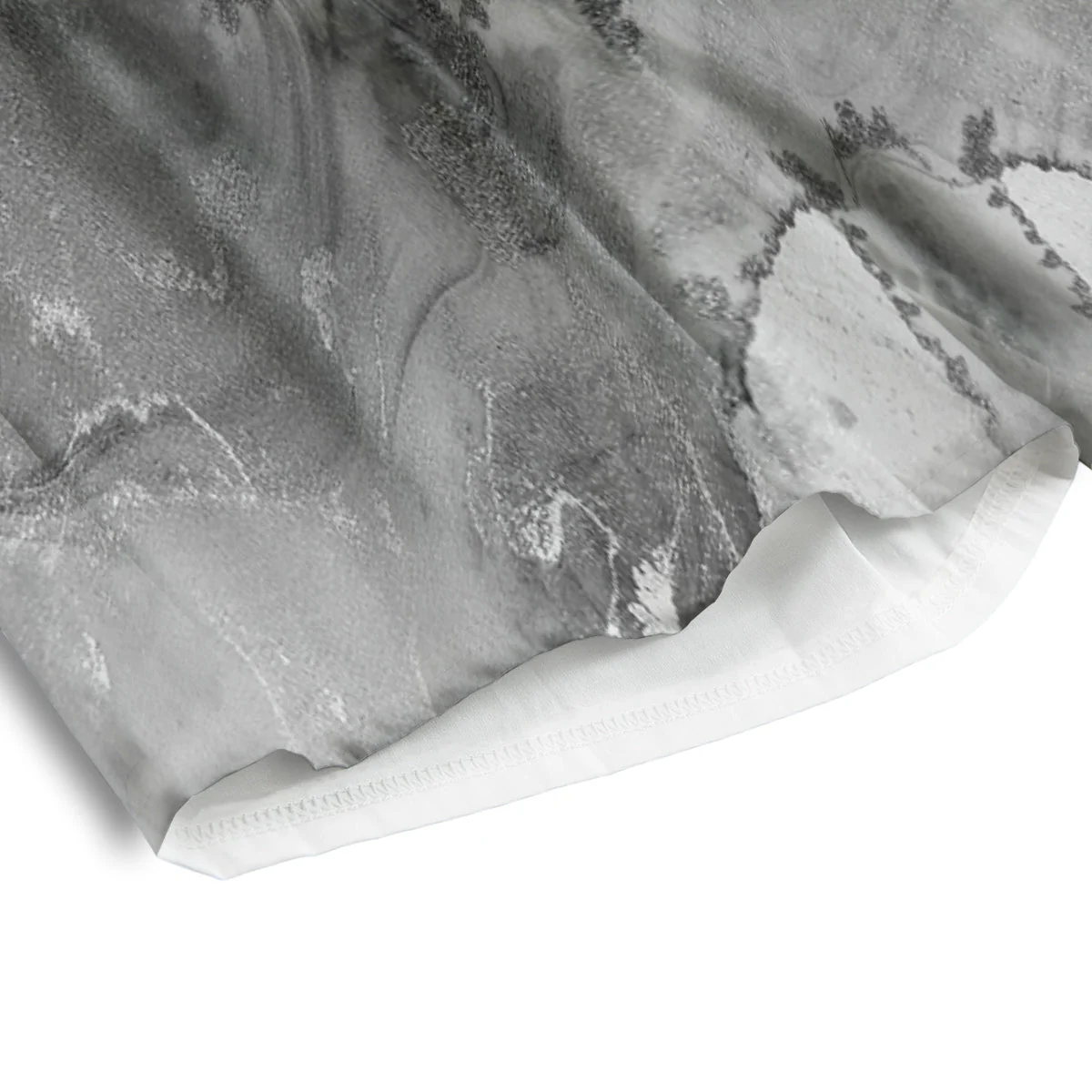 White And Dark Grey Marble Print Pattern Men's Athletic Shorts - Image 4